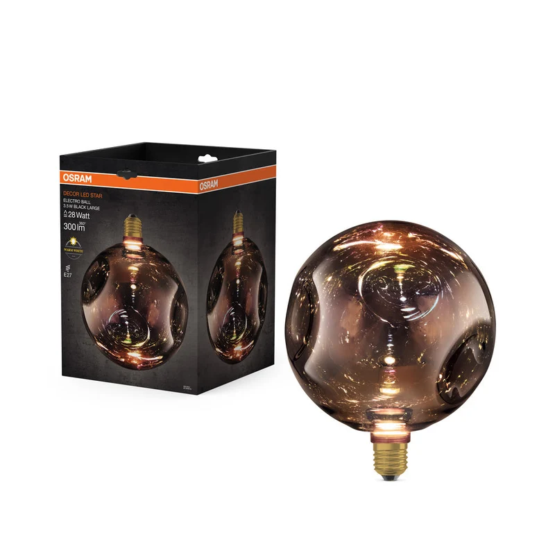 LAMPADA LED DECORATIVA IN VETRO ELETTRO IN VETRO ELETTRO GRANDE NERA