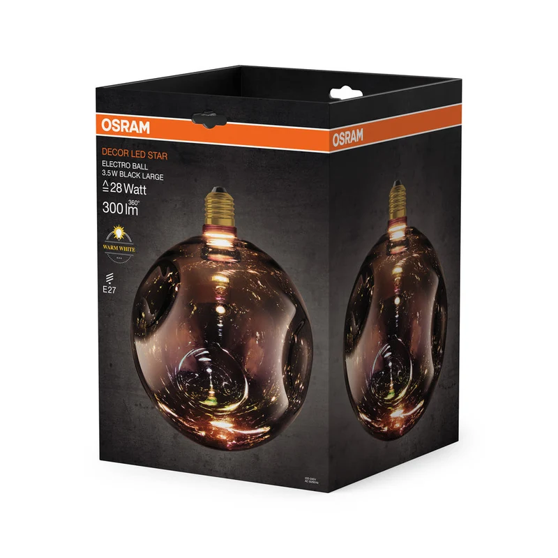 LAMPADA LED DECORATIVA IN VETRO ELETTRO IN VETRO ELETTRO GRANDE NERA