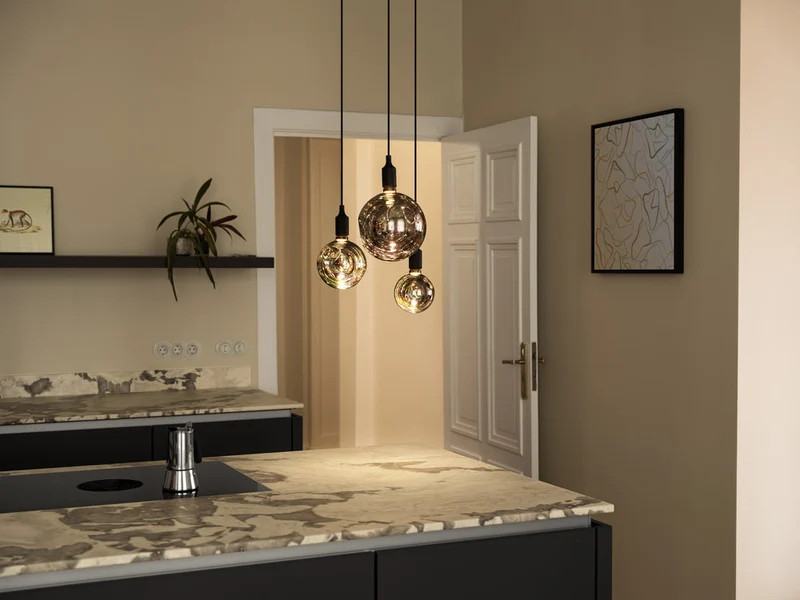 LAMPADA LED DECORATIVA IN VETRO ELETTRO IN VETRO ELETTRO GRANDE NERA