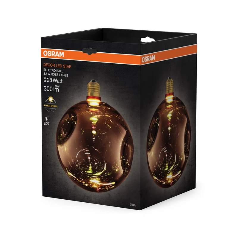 LAMPADA LED DECORATIVA IN VETRO ELETTRO IN VETRO ELETTRO ROSA GRANDE