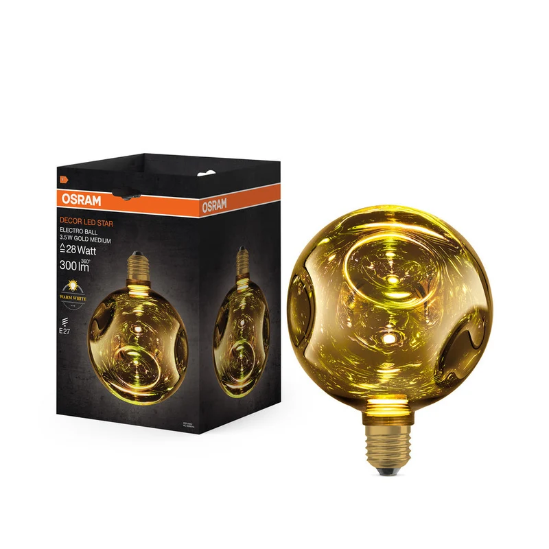 LAMPADA LED DECORATIVA IN VETRO ELETTRO IN ORO MEDIO ELETTRO
