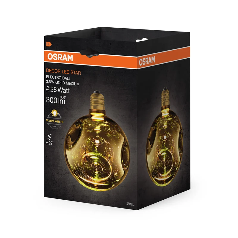 LAMPADA LED DECORATIVA IN VETRO ELETTRO IN ORO MEDIO ELETTRO
