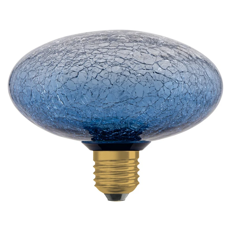 LAMPADA LED DECORATIVA IN VETRO CREPATO VETRO CREPATO APPIZZITO BLU