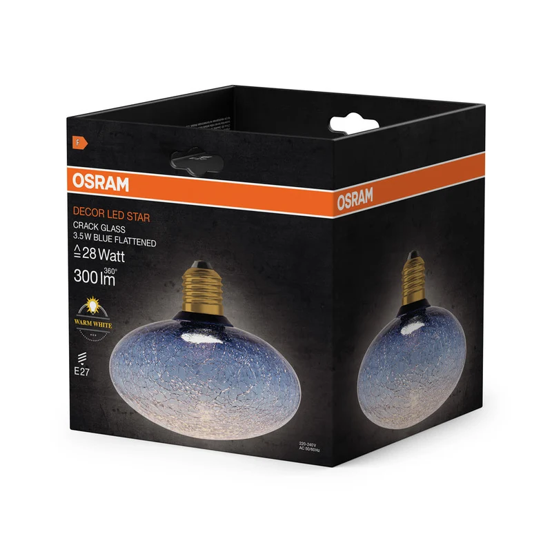 LAMPADA LED DECORATIVA IN VETRO CREPATO VETRO CREPATO APPIZZITO BLU