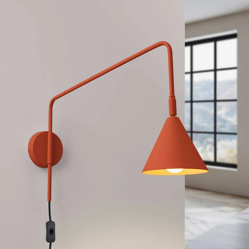 Atik - Applique murale industrielle déportée en acier, 61 cm