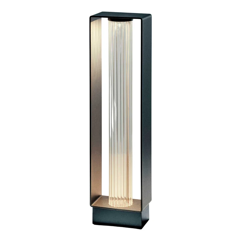 Frame - Borne extérieure LED en acier et verre, style contemporain, H 11,4 à 40 cm