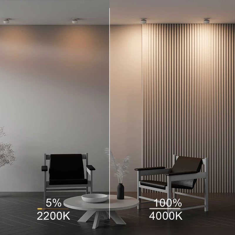 Onda - Spot LED rétractable dim-to-warm en aluminium, style contemporain