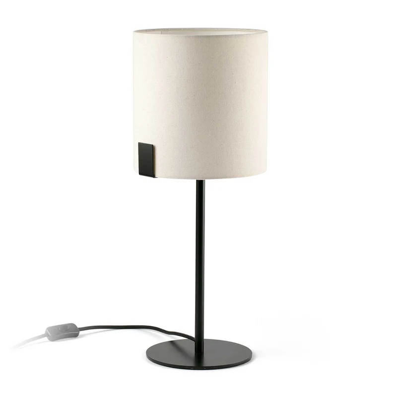 Nila - Lampe à poser en acier et tissu, style contemporain