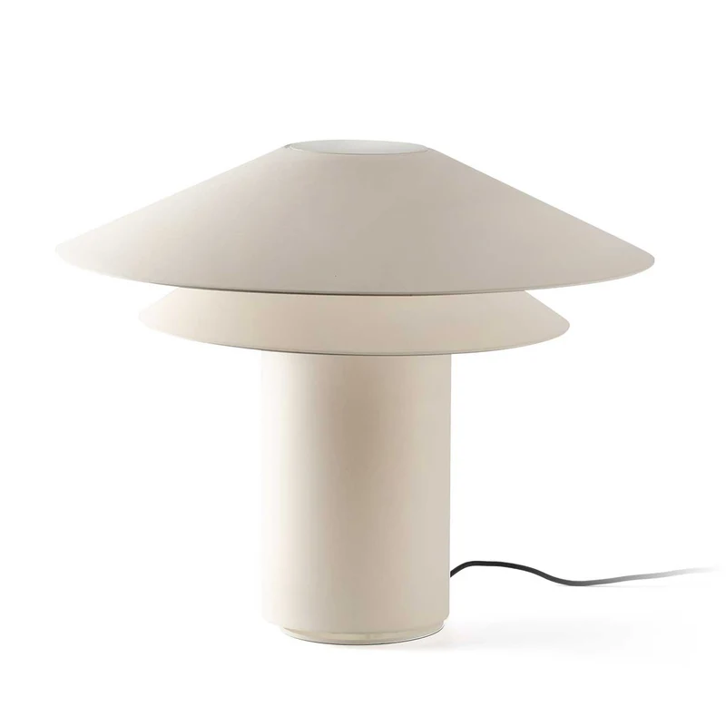 Shan - Lampe à poser en acier et tissu, style japandi