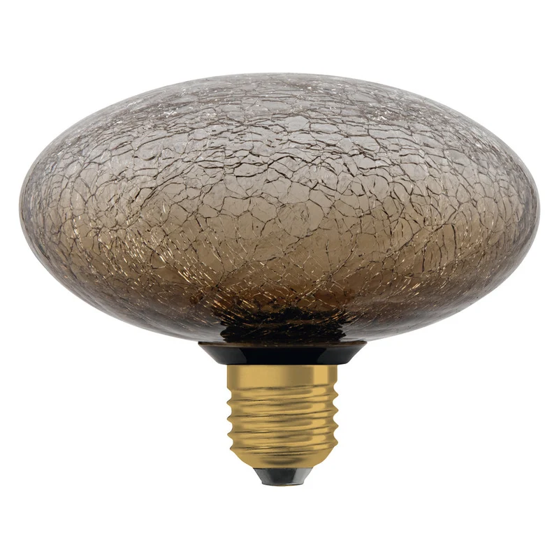 LAMPADA LED DECORATIVA IN VETRO CREPATO IN VETRO CREPATO APPATTITO MARRONE
