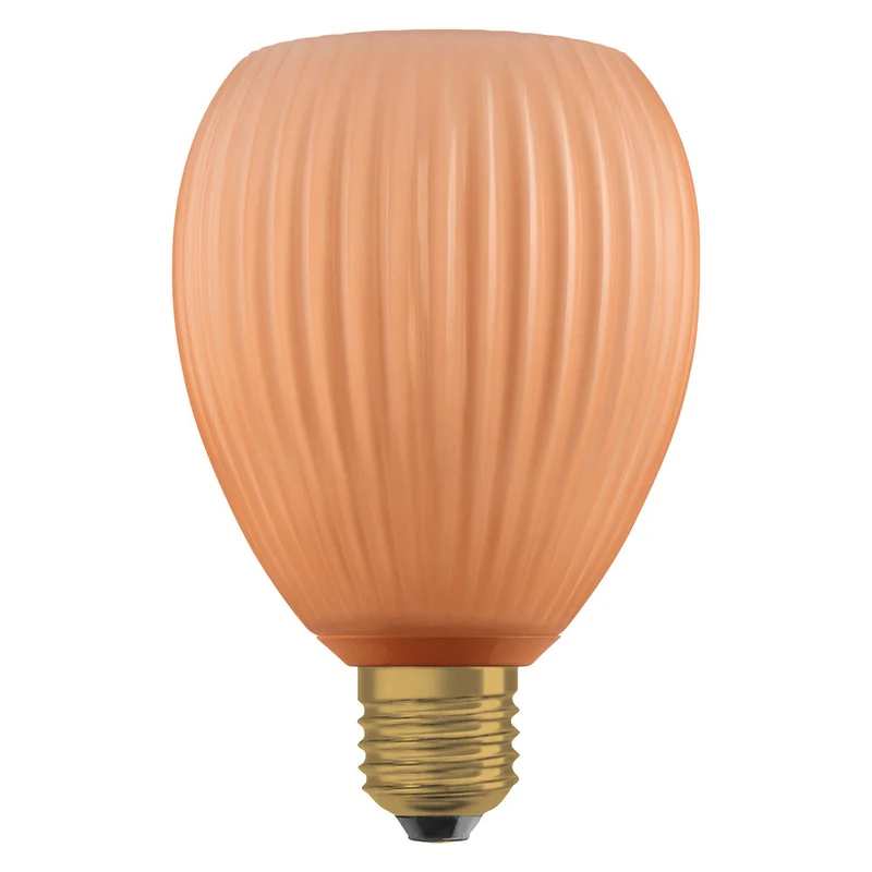 LAMPADA LED DECORATIVA IN VETRO COLORATO OVALE ARANCIONE