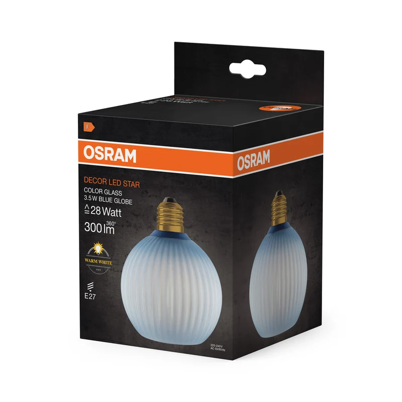 LAMPADA LED DECORATIVA IN VETRO COLORATO GLOBO BLU