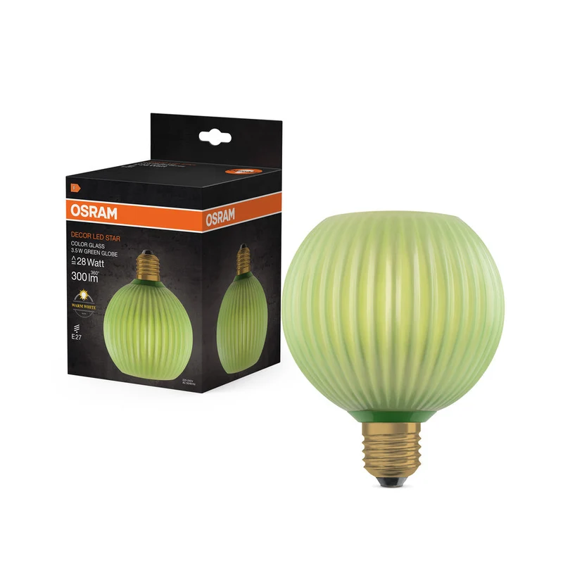 LAMPADA LED DECORATIVA IN VETRO COLORATO GLOBO IN VETRO COLORATO VERDE