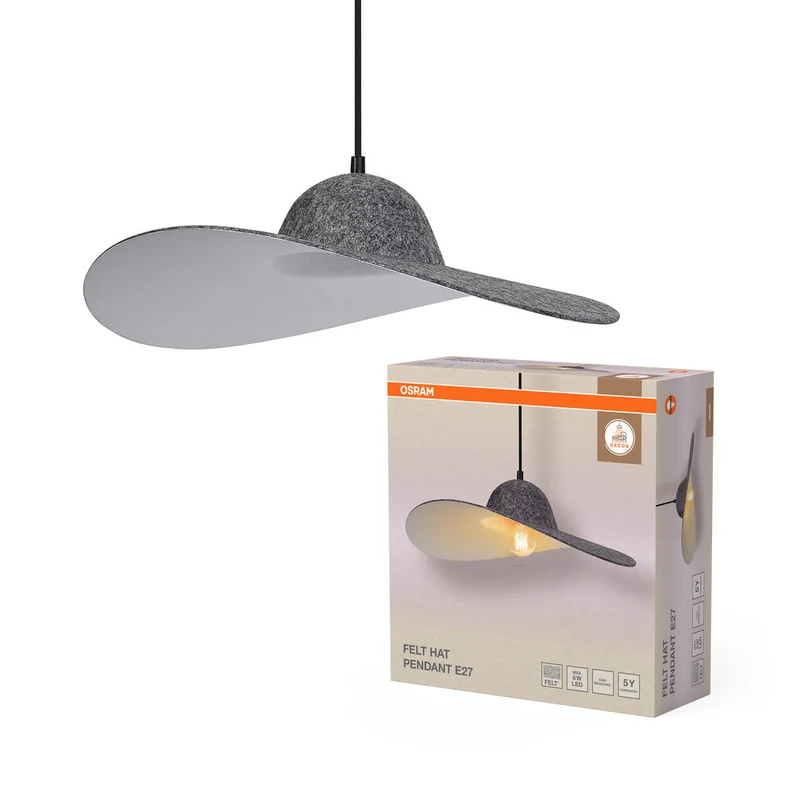 OSRAM DECOR Lampada a sospensione Cappello in feltro Grigio scuro, E27