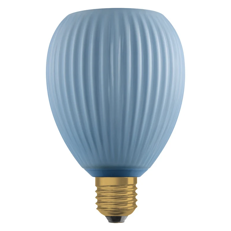 LAMPADA LED DECORATIVA IN VETRO COLORATO OVALE BLU