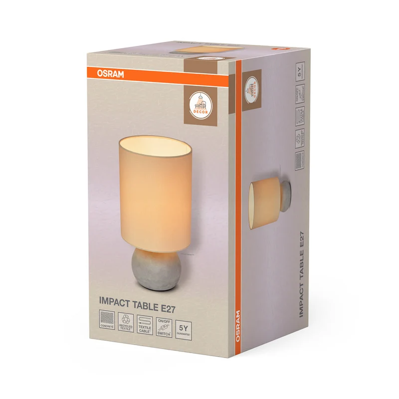 OSRAM DECOR Lampada da tavolo Impact Beige e Grigio, E27