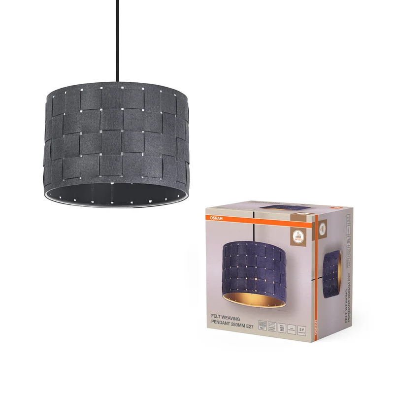 OSRAM DECOR Lampada a sospensione Decor Felt Weaving grigio, E27, 280 mm