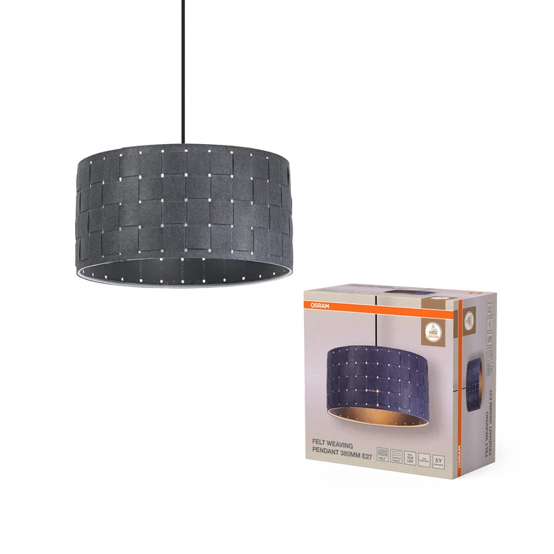 OSRAM DECOR Lampada a sospensione Decor Felt Weaving grigio, E27, 380 mm