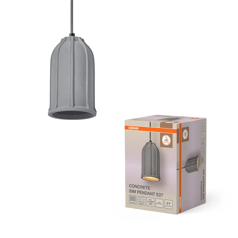 OSRAM DECOR Concrete Sim Beton lampada a sospensione, E27, 115 mm