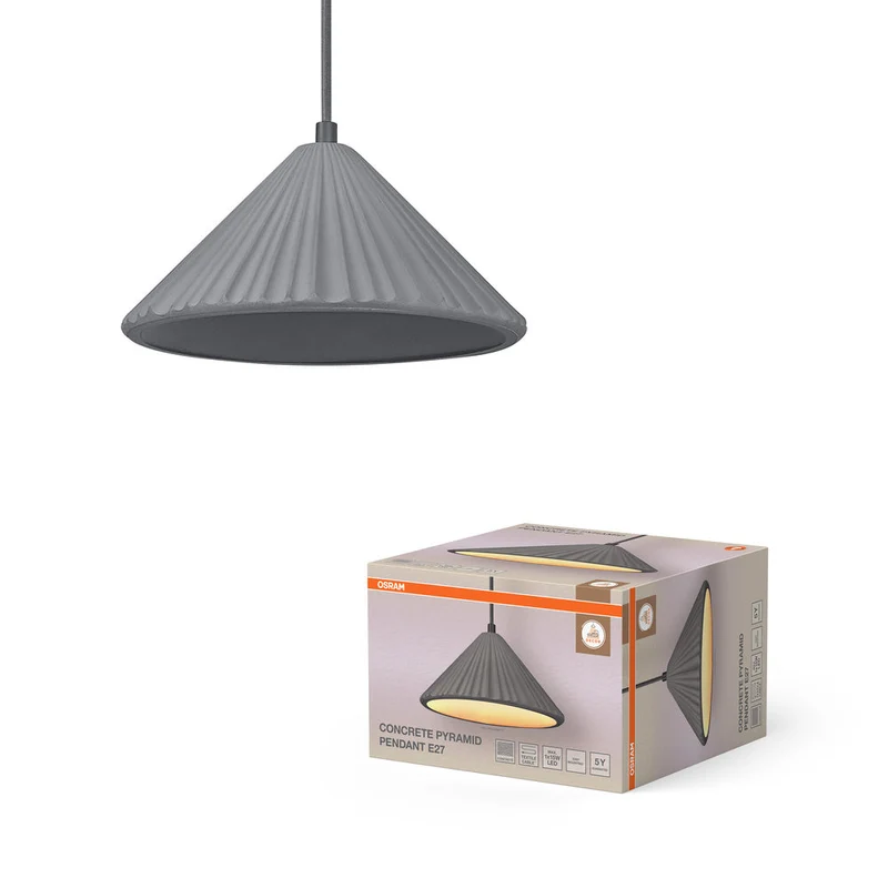OSRAM DECOR Piramide di cemento lampada a sospensione, E27, 250 mm