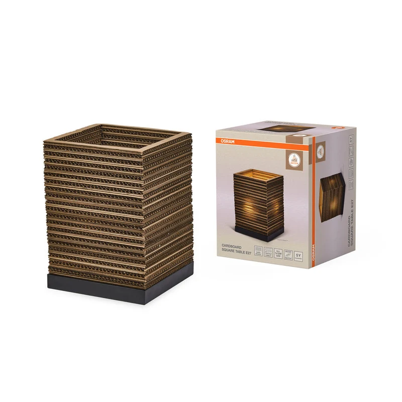 OSRAM DECOR Lampada da tavolo Decor Cartone Quadrato marrone, E27