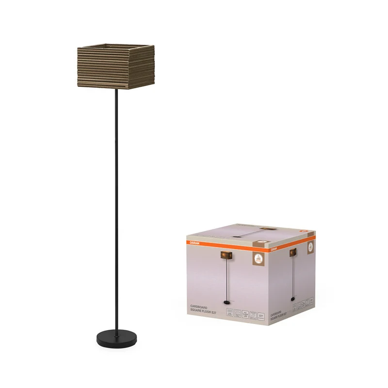 OSRAM DECOR Lampada da terra Decor Cardboard Square marrone, E27