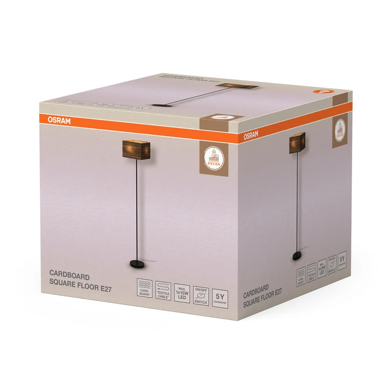 OSRAM DECOR Lampada da terra Decor Cardboard Square marrone, E27