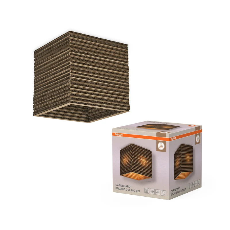 OSRAM DECOR Lampada da soffitto Decor Cartone Quadrato marrone, E27