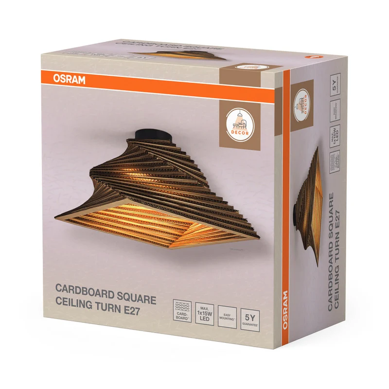 OSRAM DECOR Lampada da soffitto Decor Cartone Quadrato Girevole marrone
