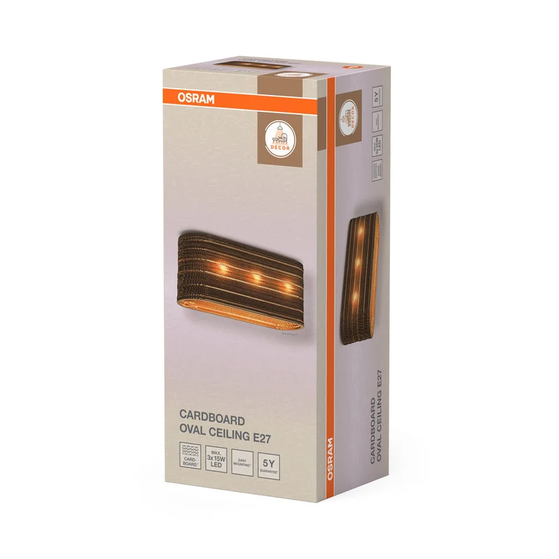 OSRAM DECOR Lampada da soffitto Decor Cartone Ovale marrone, 3xE27