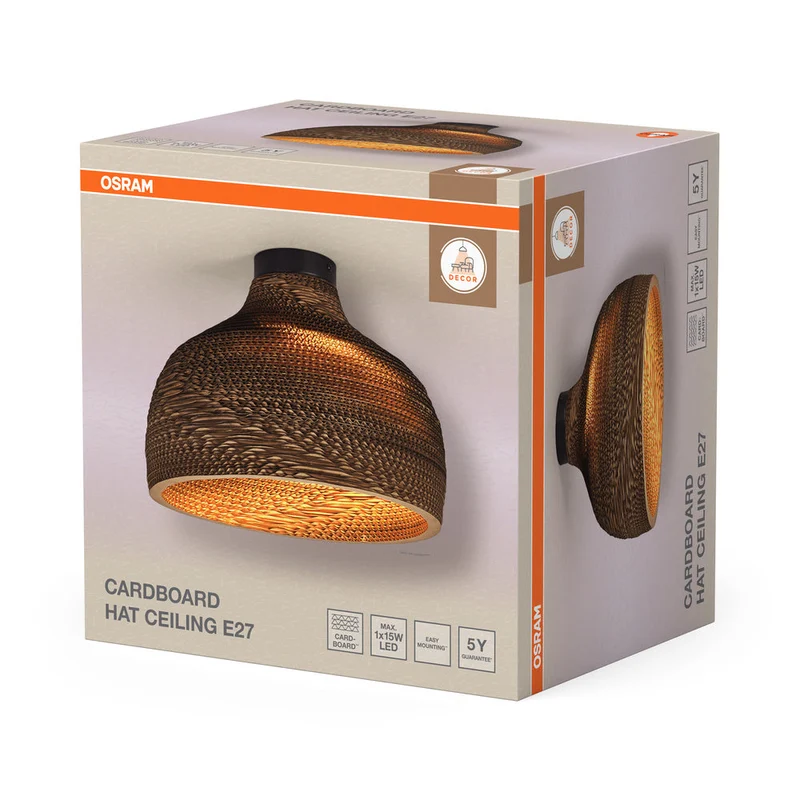 OSRAM DECOR Lampada da soffitto Decor Cappello di cartone marrone, E27