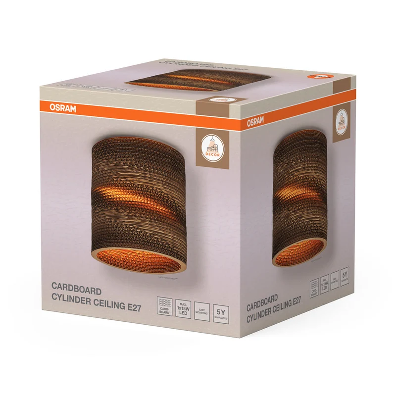 OSRAM DECOR Lampada da soffitto Decor Cilindro di cartone marrone, E27