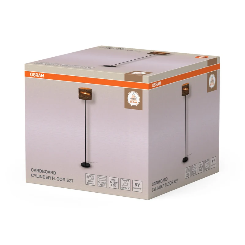 OSRAM DECOR Lampada da terra Decor Cardboard Cylinder marrone, E27