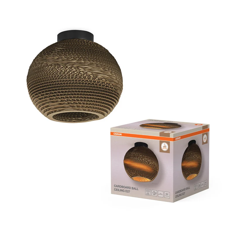 OSRAM DECOR Lampada da soffitto Decor Palla di cartone marrone, E27