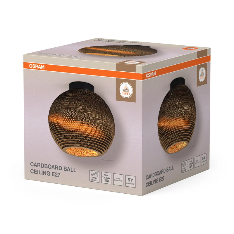 OSRAM DECOR Lampada da soffitto Decor Palla di cartone marrone, E27