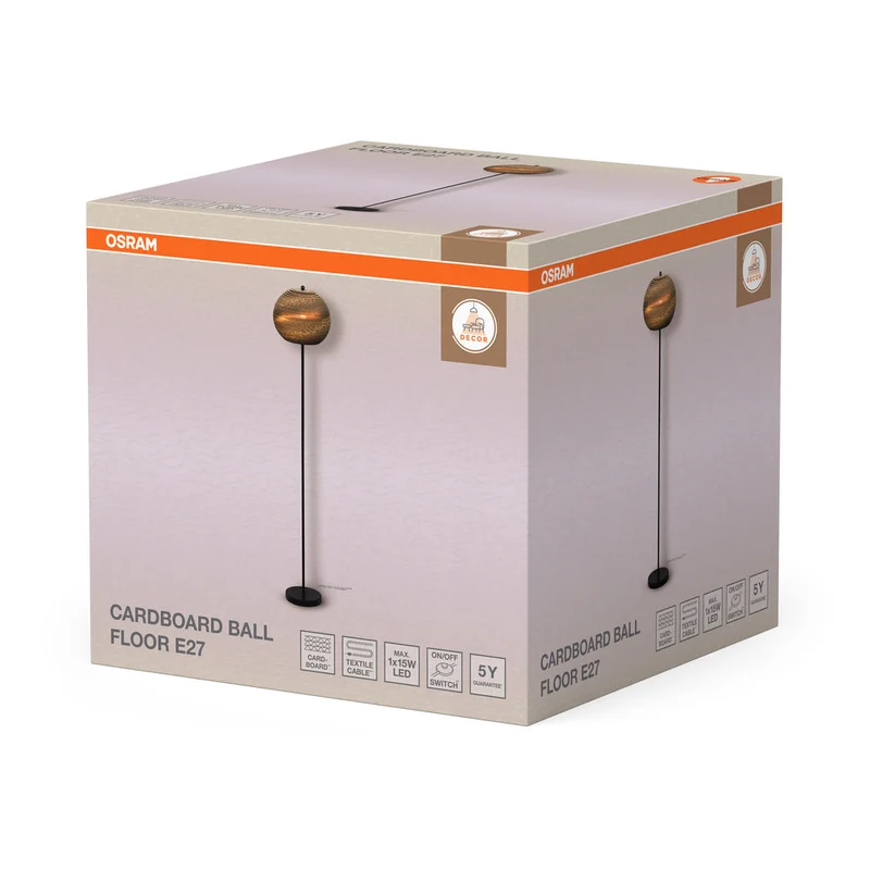 OSRAM DECOR Lampada da terra Decor Cardboard Ball marrone, E27