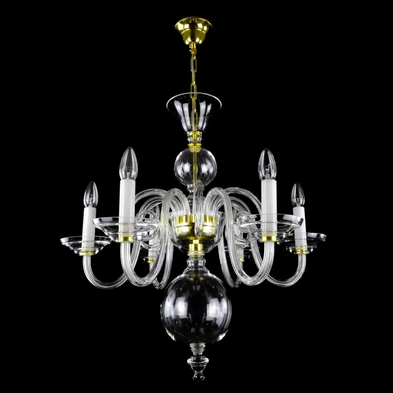 Casa Padrino Luxus Barock Kristall Kronleuchter Gold Ø 60 x H. 60 cm - Prunkvolle Messing Kronleuchter mit böhmischem Kristallglas - Barock Möbel - Edel & Prunkvoll