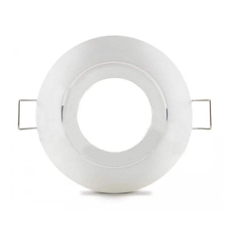 Alpha Elettronica Supporto bianco per lampada led, ghiera orientabile, attacco GU10, Ø83mm, supporto per lampadina