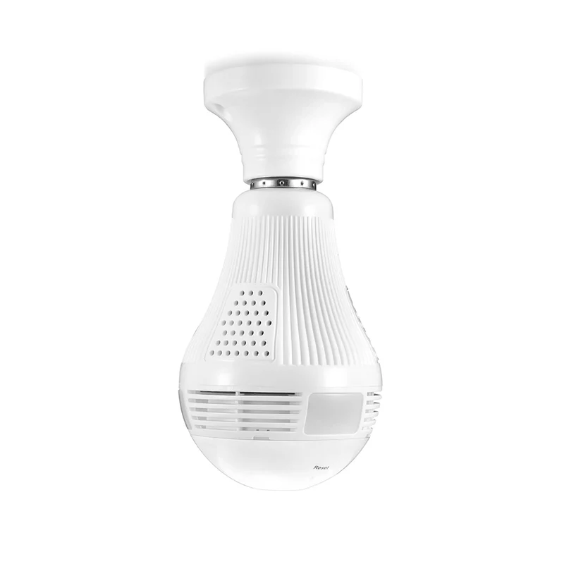 GBX telecamera spia, telecamera Wi-Fi 960p 1,3 Mpx panoramica a 360° con visione notturna e rilevatore di movimento, lampadina telecamera