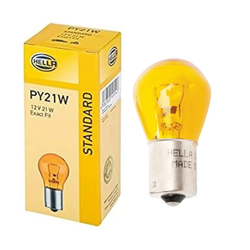 Lampadine ambrate Hella 12 V PY21 W, confezione da 10