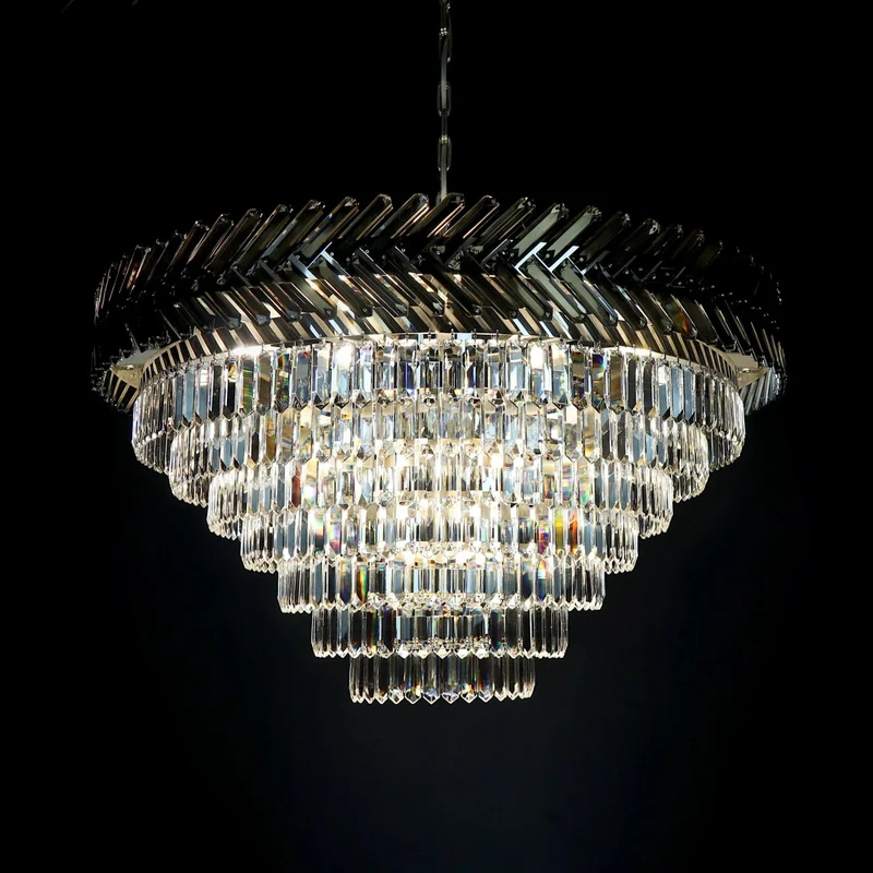 Casa Padrino Luxus Kristall Deckenleuchte Silber Ø 100 x H. 48 cm - Prunkvolle Messing Deckenleuchte mit böhmischem Kristallglas - Barock Möbel - Edel & Prunkvoll
