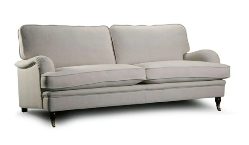 Casa Padrino Luxus Chesterfield Sofa Fox 195 x 125 x H. 92 cm - Elegantes Wohnzimmer Sofa mit Echtleder - Chesterfield Wohnzimmer Möbel