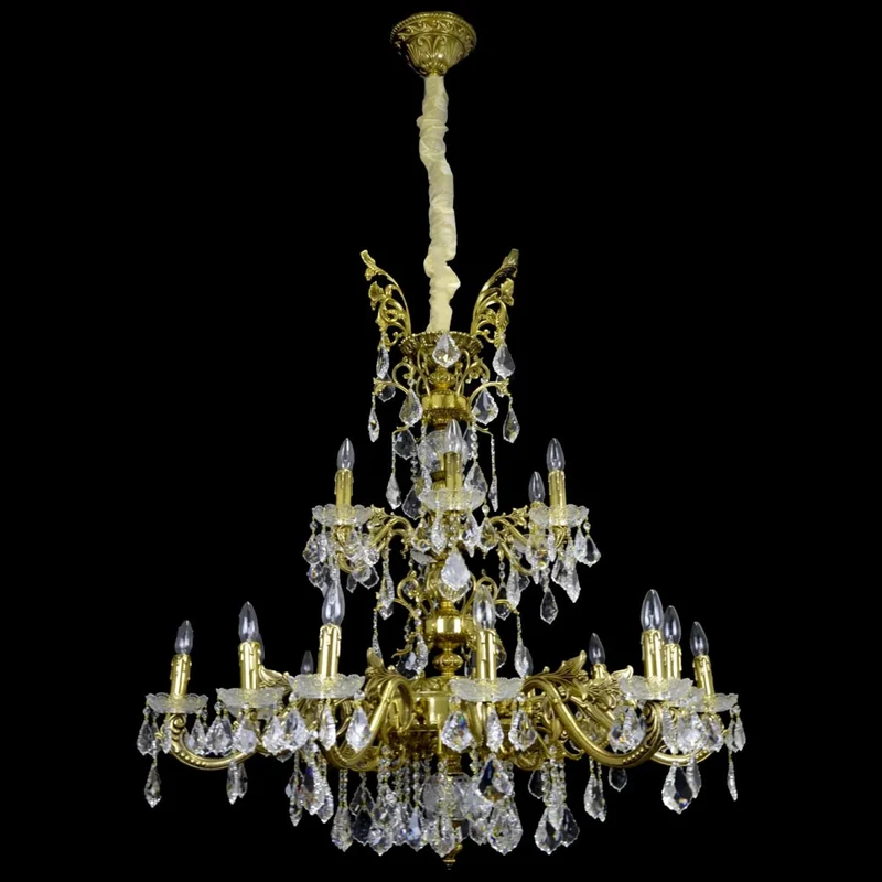 Casa Padrino Luxus Barock Kristall Kronleuchter Gold Ø 112 x H. 135 cm - Prunkvolle Messing Kronleuchter mit böhmischem Kristallglas - Barock Möbel - Edel & Prunkvoll