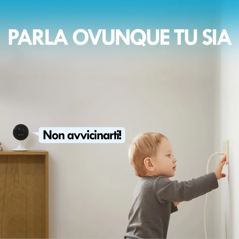 Ezviz C1C-B Telecamera Smart Home Wi-Fi 1080p, camera di videosorveglianza da interno con base, visione notturna, avvisi acustici e audio bidirezionale