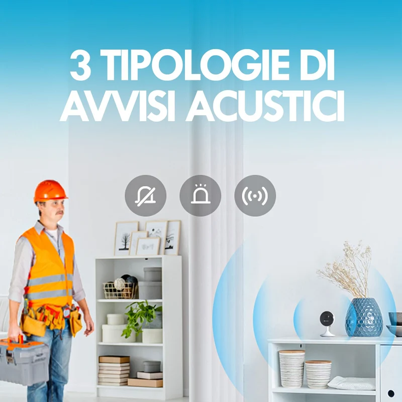 Ezviz C1C-B Telecamera Smart Home Wi-Fi 1080p, camera di videosorveglianza da interno con base, visione notturna, avvisi acustici e audio bidirezionale
