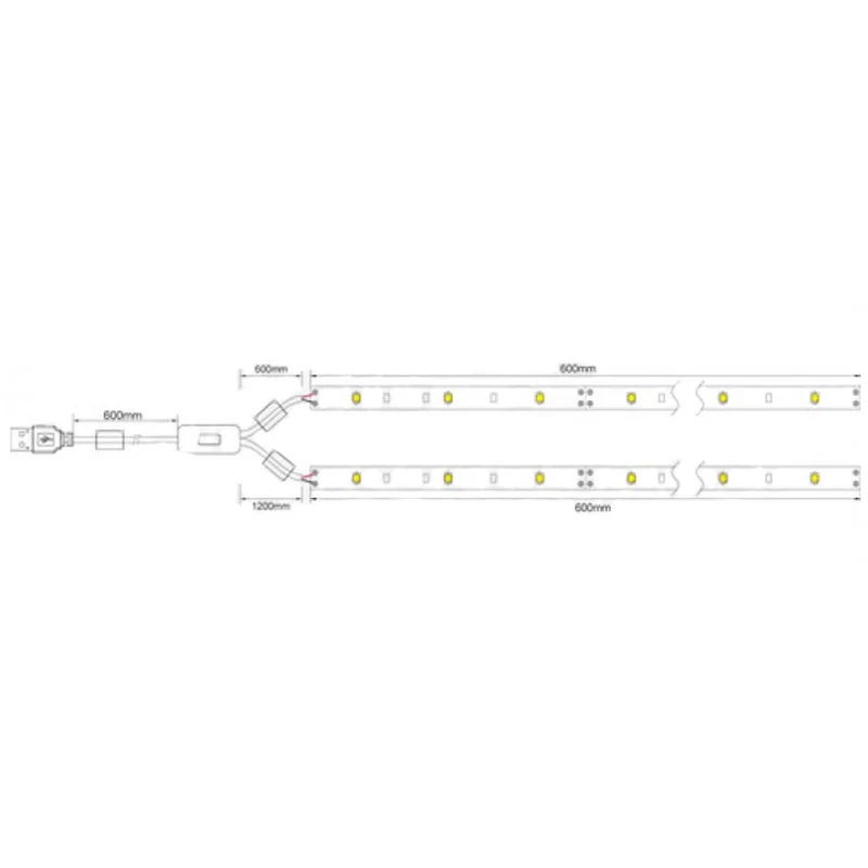 Jolight Kit 2 strisce led luminose da 60 cm per retroilluminazione televisione, colore luce bianco caldo