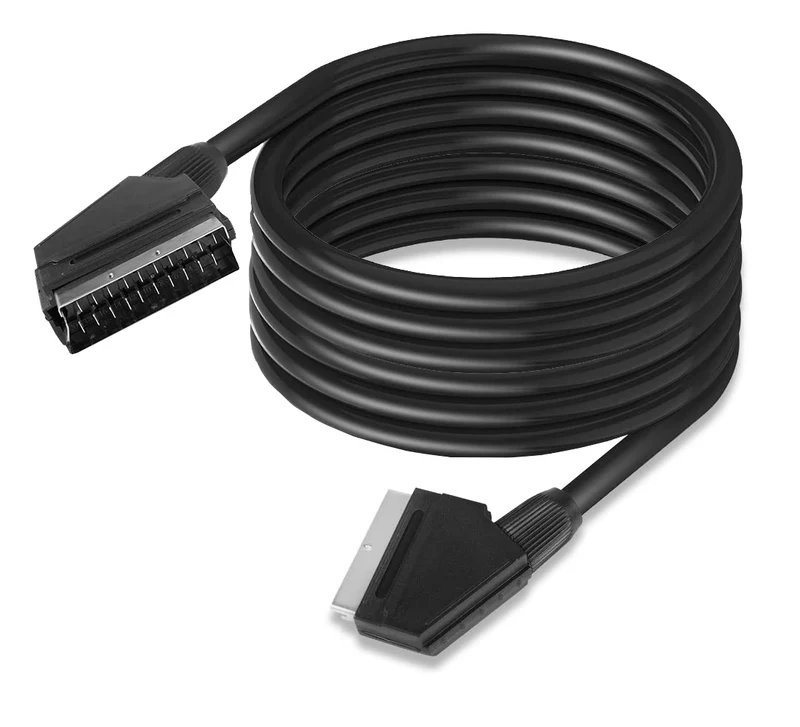 Metronic Kit cavo di collegamento satellitare 1 scart 21pin, 2 spine, cavo scart, presa scart per TV, 20 m