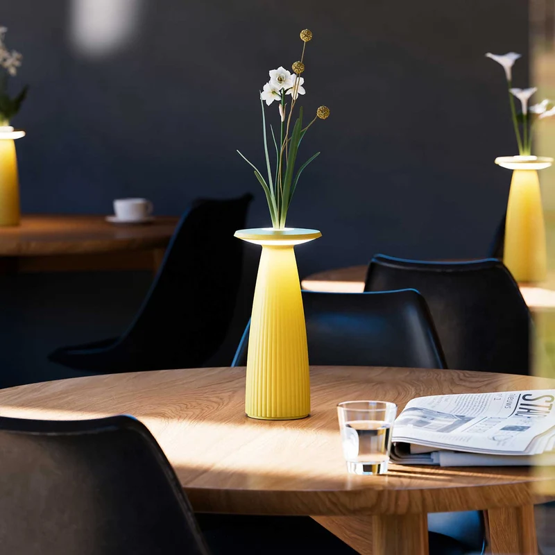 Nuflair - Lampe à poser LED sans fil IP54 en acier laqué, style contemporain
