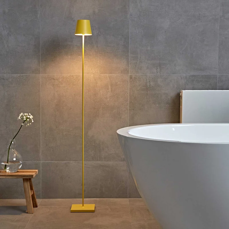 Nuindie - Lampadaire LED sans fil IP54 en acier laqué, style minimaliste