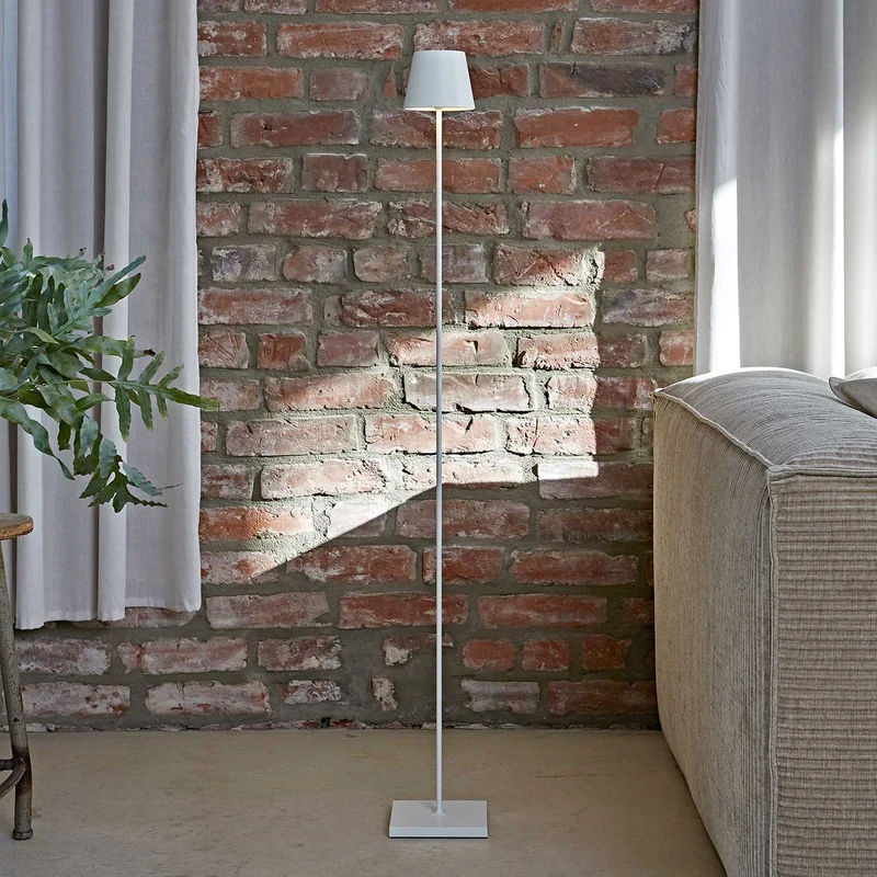 Nuindie - Lampadaire LED sans fil IP54 en acier laqué, style minimaliste